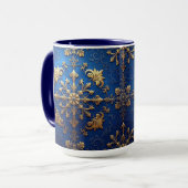 Blue Decorative Holiday Mug Tasse (Vorderseite Links)