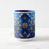 Blue Decorative Holiday Mug Tasse (Zentrum)
