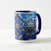 Blue Decorative Holiday Mug Tasse (VorderseiteRechts)