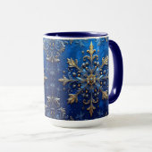 Blue Decorative Holiday Mug Tasse (VorderseiteRechts)