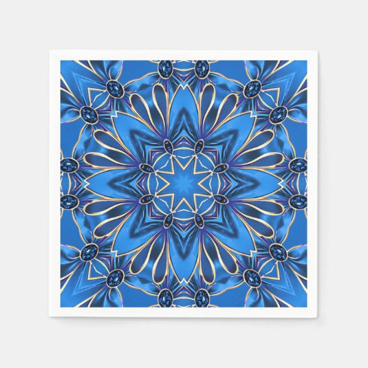 Blue Decorative Holiday Napkin Serviette (Vorderseite)