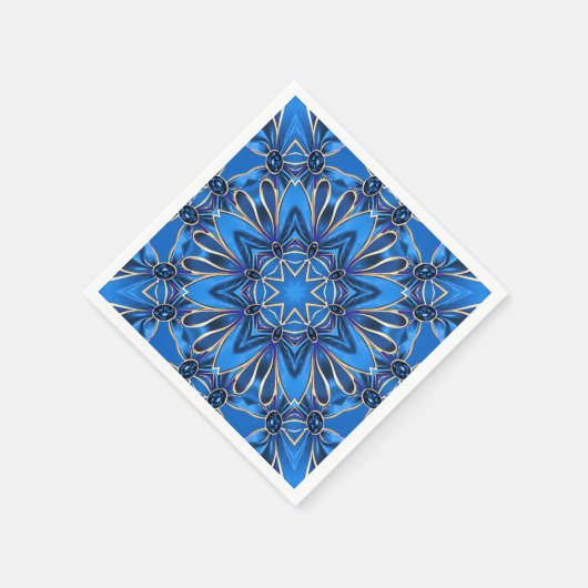 Blue Decorative Holiday Napkin Serviette (Ecke)