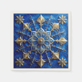 Blue Decorative Holiday Napkin Serviette