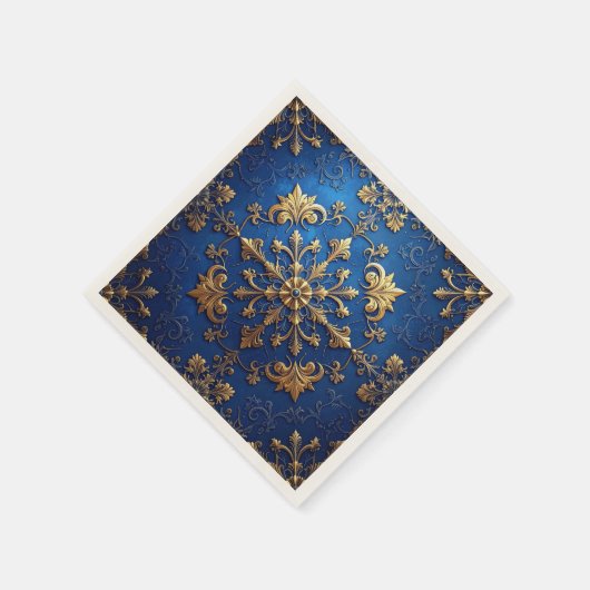 Blue Decorative Holiday Napkin Serviette (Ecke)