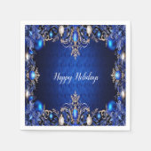 Blue Decorative Holiday Napkin Serviette (Vorderseite)
