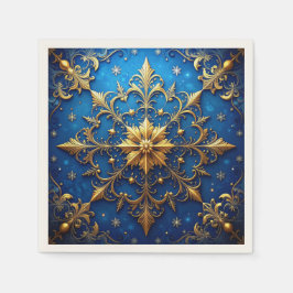 Blue Decorative Holiday Napkin Serviette