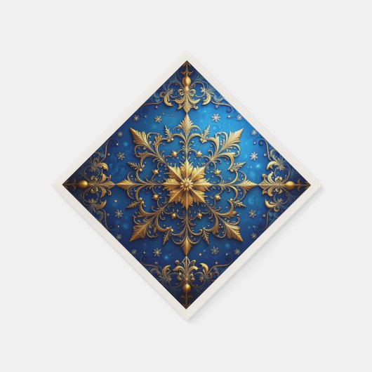 Blue Decorative Holiday Napkin Serviette (Ecke)