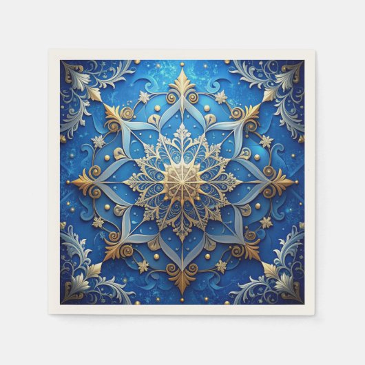 Blue Decorative Holiday Napkin Serviette (Vorderseite)