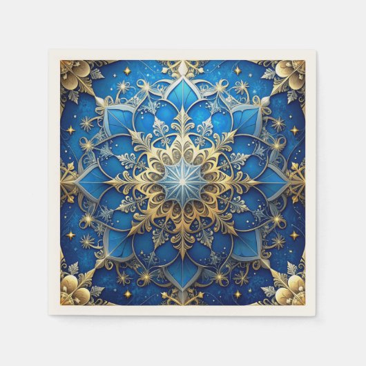 Blue Decorative Holiday Napkin Serviette (Vorderseite)