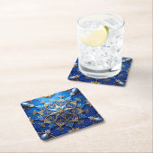 Blue Decorative Holiday Paper Coaster Rechteckiger Pappuntersetzer (Vor Ort)