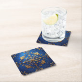 Blue Decorative Holiday Paper Coaster Rechteckiger Pappuntersetzer (Vor Ort)