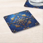 Blue Decorative Holiday Paper Coaster Rechteckiger Pappuntersetzer (angewinkelt)