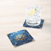 Blue Decorative Holiday Paper Coaster Rechteckiger Pappuntersetzer (Vor Ort)