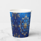 Blue Decorative Holiday Paper Cups Pappbecher (Rückseite)
