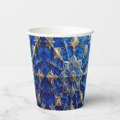 Blue Decorative Holiday Paper Cups Pappbecher (Rückseite)