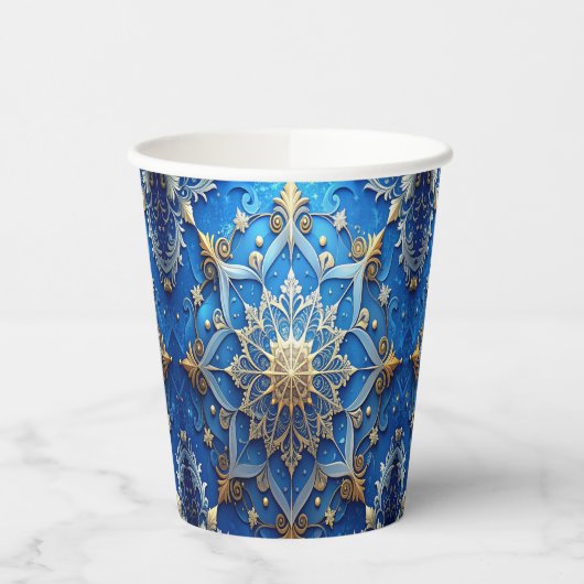 Blue Decorative Holiday Paper Cups Pappbecher (Links)