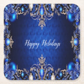 Blue Decorative Holiday Paper Untersetzer (Vorderseite)