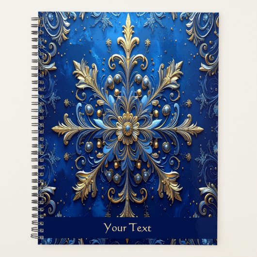 Blue Decorative Holiday Planner Planer (Vorderseite)