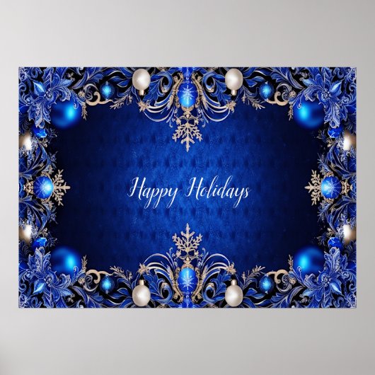 Blue Decorative Holiday Poster (Vorne)