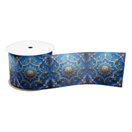 Blue Decorative Holiday Satin Ribbon Satinband