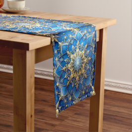 Blue Decorative Holiday Table Runner Mittelgroßer Tischläufer