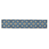 Blue Decorative Holiday Table Runner Mittelgroßer Tischläufer (Horizontal)