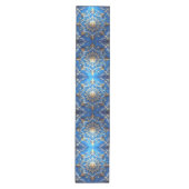 Blue Decorative Holiday Table Runner Mittelgroßer Tischläufer (Vorderseite)