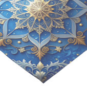 Blue Decorative Holiday Table Runner Mittelgroßer Tischläufer (Ecke)