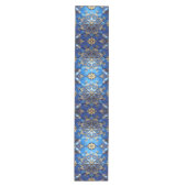 Blue Decorative Holiday Table Runner Mittelgroßer Tischläufer (Vorderseite)