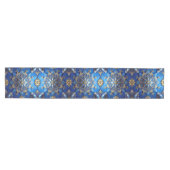 Blue Decorative Holiday Table Runner Mittelgroßer Tischläufer (Horizontal)