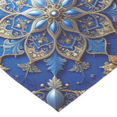 Blue Decorative Holiday Table Runner Mittelgroßer Tischläufer (Ecke)
