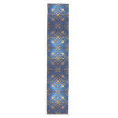 Blue Decorative Holiday Table Runner Mittelgroßer Tischläufer (Vorderseite)