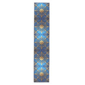 Blue Decorative Holiday Table Runner Mittelgroßer Tischläufer (Vorderseite)