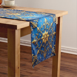 Blue Decorative Holiday Table Runner Mittelgroßer Tischläufer