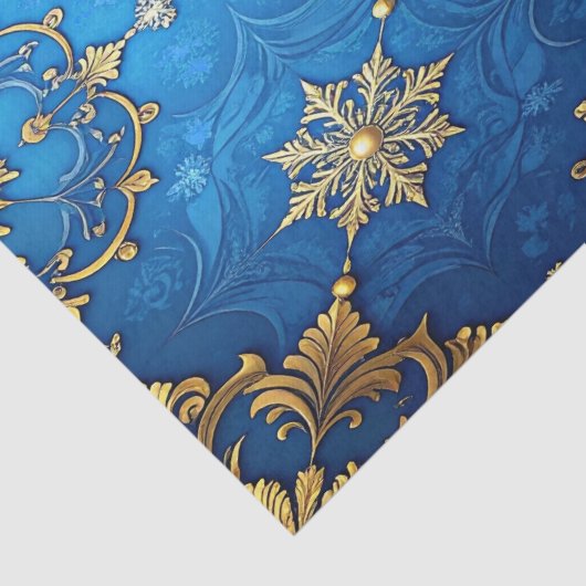 Blue Decorative Holiday Tissue Paper Seidenpapier (Detail)