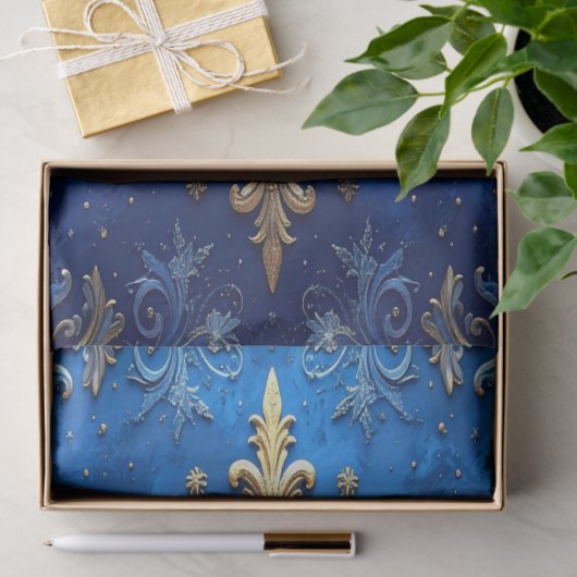 Blue Decorative Holiday Tissue Paper Seidenpapier (Geschenk)