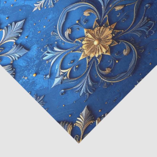 Blue Decorative Holiday Tissue Paper Seidenpapier (Detail)