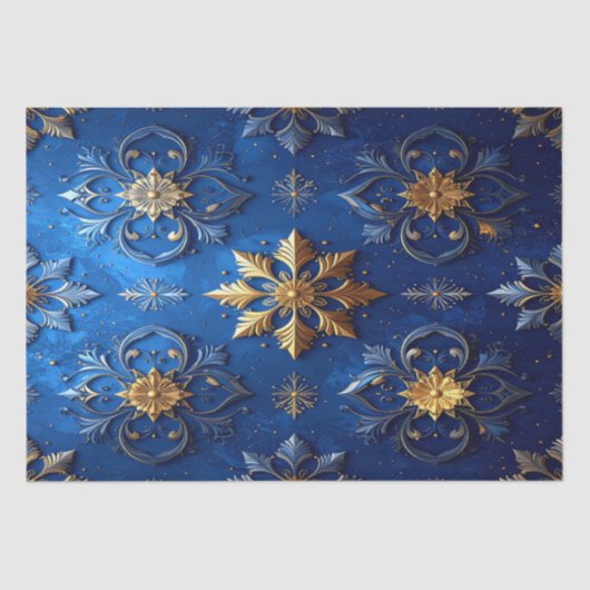 Blue Decorative Holiday Tissue Paper Seidenpapier (Vorderseite)