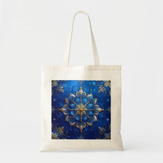 Blue Decorative Holiday Tote Bag Tragetasche (Vorne)