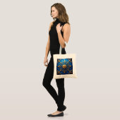 Blue Decorative Holiday Tote Bag Tragetasche (Vorderseite (Model))