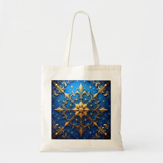 Blue Decorative Holiday Tote Bag Tragetasche (Vorne)
