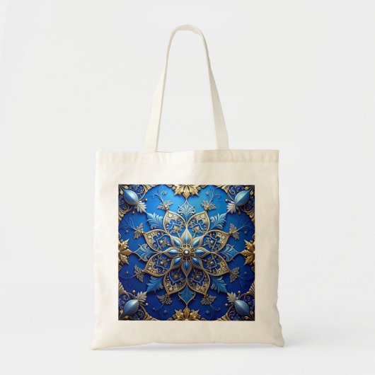 Blue Decorative Holiday Tote Bag Tragetasche (Vorne)