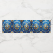 Blue Decorative Holiday Wasserflaschenetikett (Einzelnes Label)