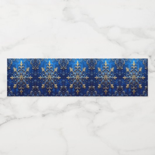 Blue Decorative Holiday Wasserflaschenetikett (Einzelnes Label)