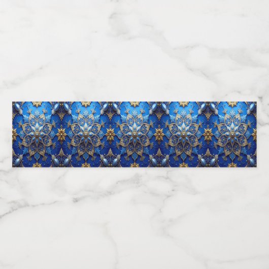 Blue Decorative Holiday Wasserflaschenetikett (Einzelnes Label)