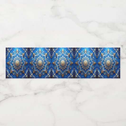 Blue Decorative Holiday Wasserflaschenetikett (Einzelnes Label)