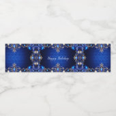 Blue Decorative Holiday Wasserflaschenetikett (Einzelnes Label)