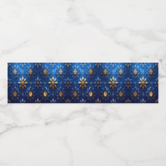 Blue Decorative Holiday Wasserflaschenetikett (Einzelnes Label)