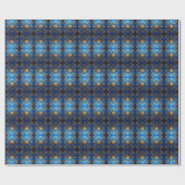 Blue Decorative Holiday Wrapping Paper Geschenkpapier (Flach)