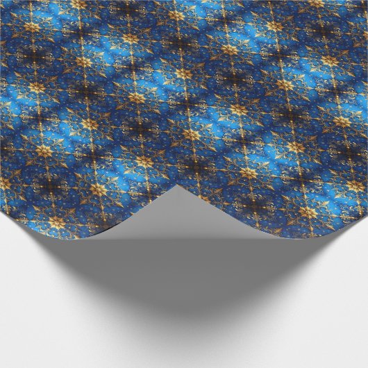 Blue Decorative Holiday Wrapping Paper Geschenkpapier (Ecke)
